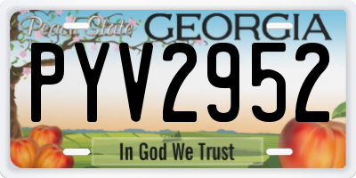 GA license plate PYV2952