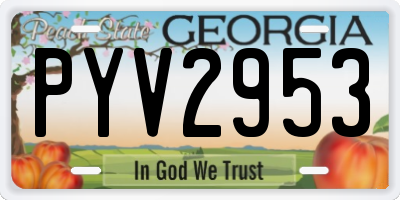 GA license plate PYV2953