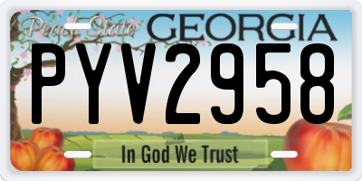 GA license plate PYV2958