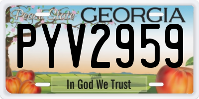 GA license plate PYV2959