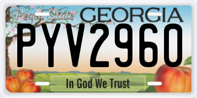 GA license plate PYV2960