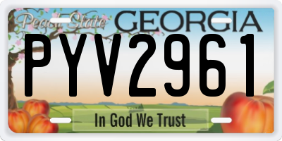 GA license plate PYV2961