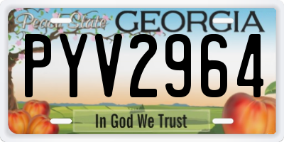 GA license plate PYV2964