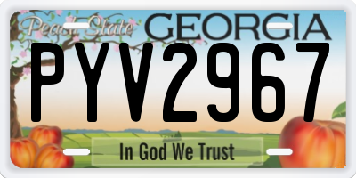 GA license plate PYV2967