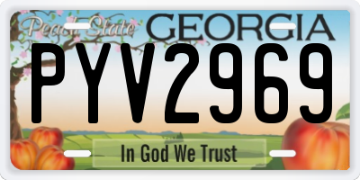 GA license plate PYV2969