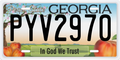 GA license plate PYV2970