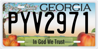 GA license plate PYV2971