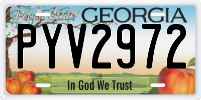 GA license plate PYV2972