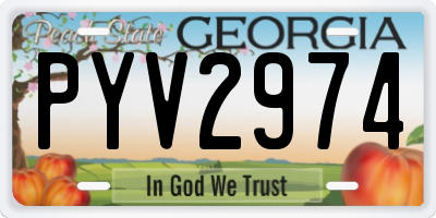 GA license plate PYV2974