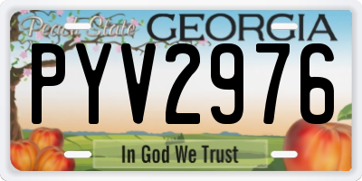 GA license plate PYV2976