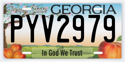 GA license plate PYV2979