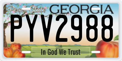 GA license plate PYV2988