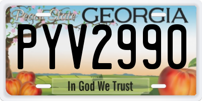 GA license plate PYV2990