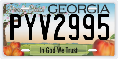 GA license plate PYV2995
