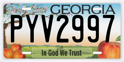 GA license plate PYV2997