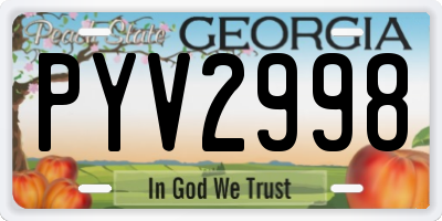 GA license plate PYV2998