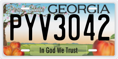 GA license plate PYV3042