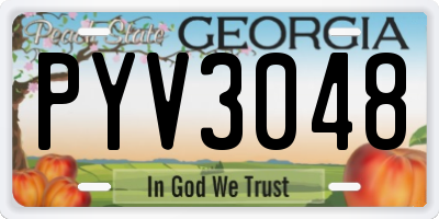 GA license plate PYV3048