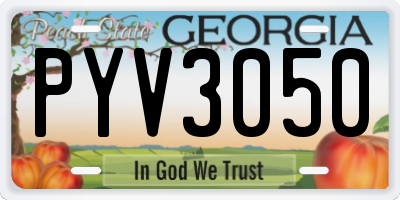 GA license plate PYV3050