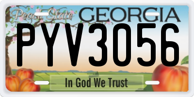 GA license plate PYV3056