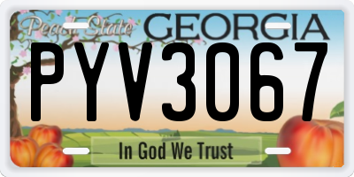 GA license plate PYV3067