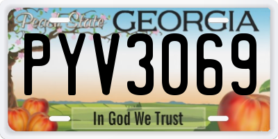GA license plate PYV3069