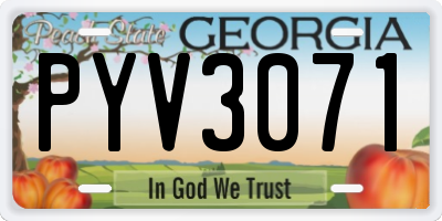 GA license plate PYV3071