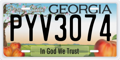 GA license plate PYV3074