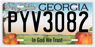 GA license plate PYV3082