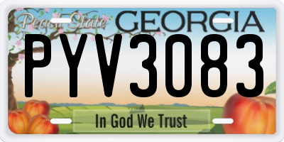 GA license plate PYV3083