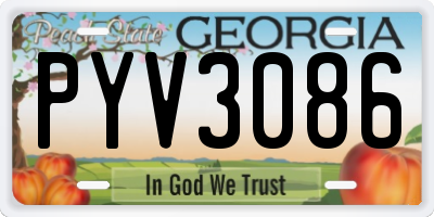 GA license plate PYV3086