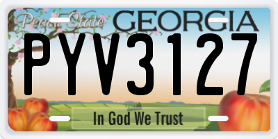 GA license plate PYV3127