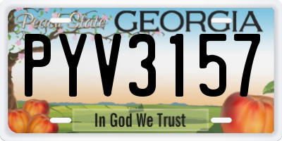 GA license plate PYV3157