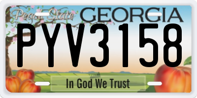 GA license plate PYV3158