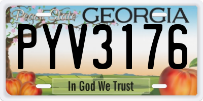 GA license plate PYV3176