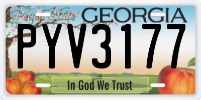 GA license plate PYV3177