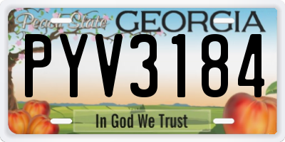 GA license plate PYV3184