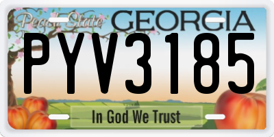 GA license plate PYV3185