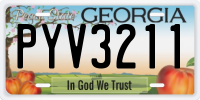 GA license plate PYV3211