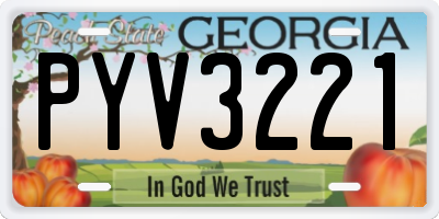 GA license plate PYV3221