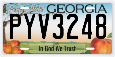 GA license plate PYV3248