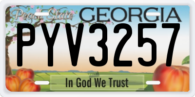 GA license plate PYV3257