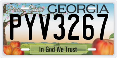GA license plate PYV3267