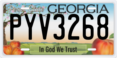 GA license plate PYV3268