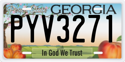 GA license plate PYV3271
