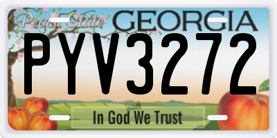 GA license plate PYV3272