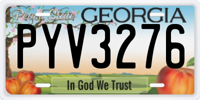 GA license plate PYV3276