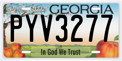 GA license plate PYV3277