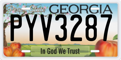 GA license plate PYV3287