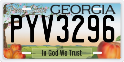 GA license plate PYV3296